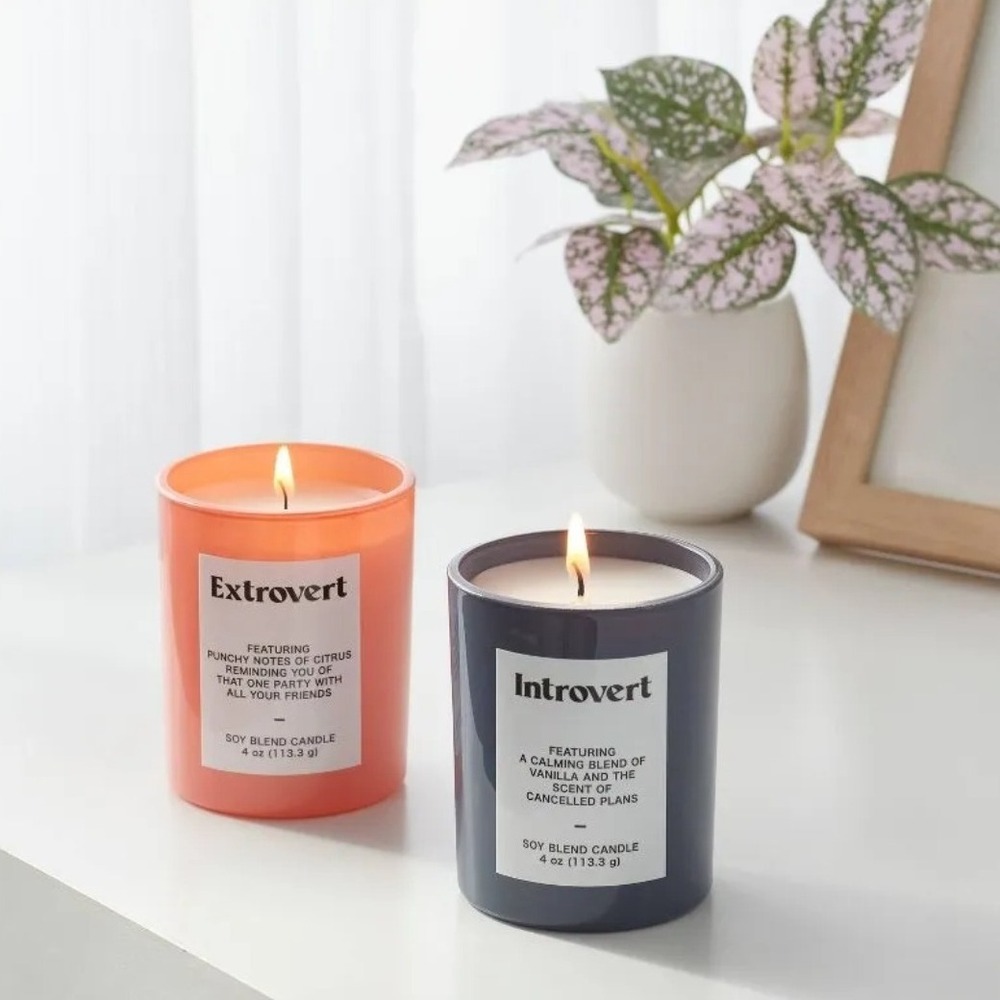 Personalities Soy Blend Candle Two Pack Extrovert Introvert Citrus Vanilla